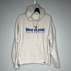 Techstyles Steamboat Springs Hoodie Beige Women's Medium Colorado Ski Outdoors